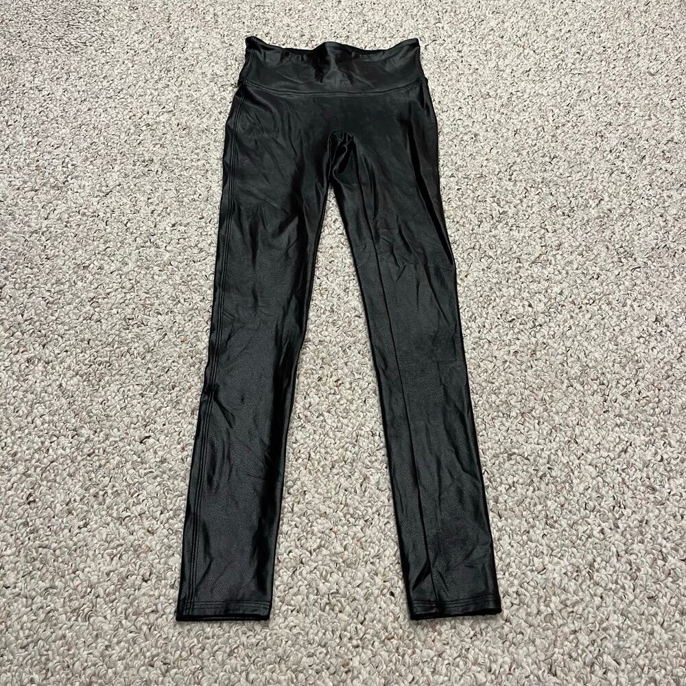 Spanx Faux Leather Leggings S Stretch Comfort Shiny Grunge Biker Casual